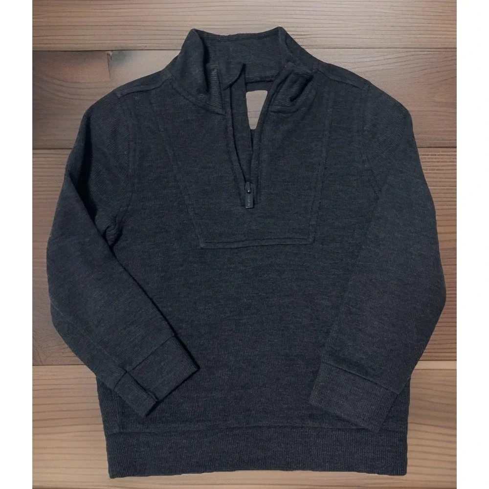 Old Navy Boys 1/4 Zip Gray Ribbed Pullover Sweater Size 5T